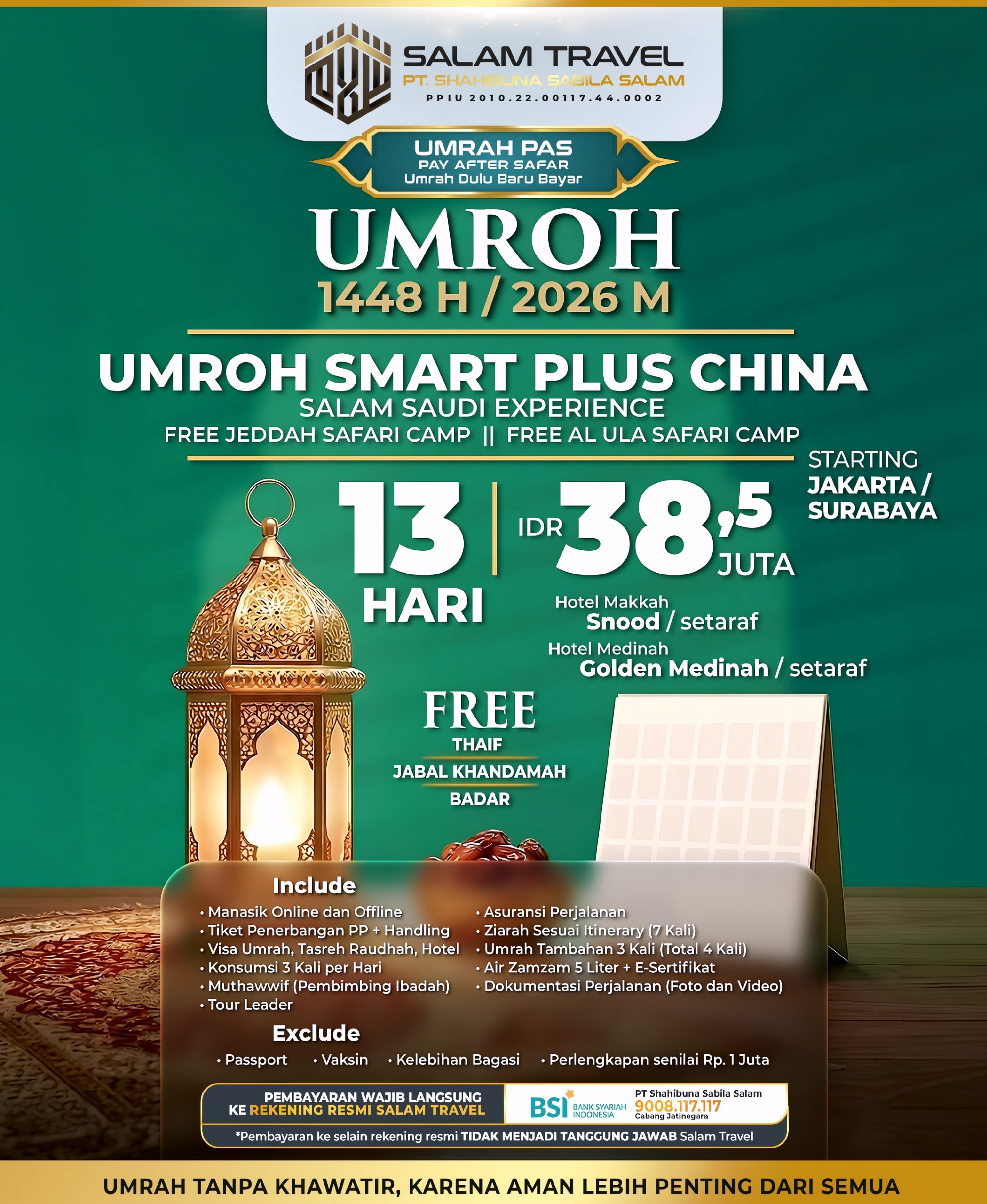 SALAM - UMROH SMART + CHINA 13 HARI